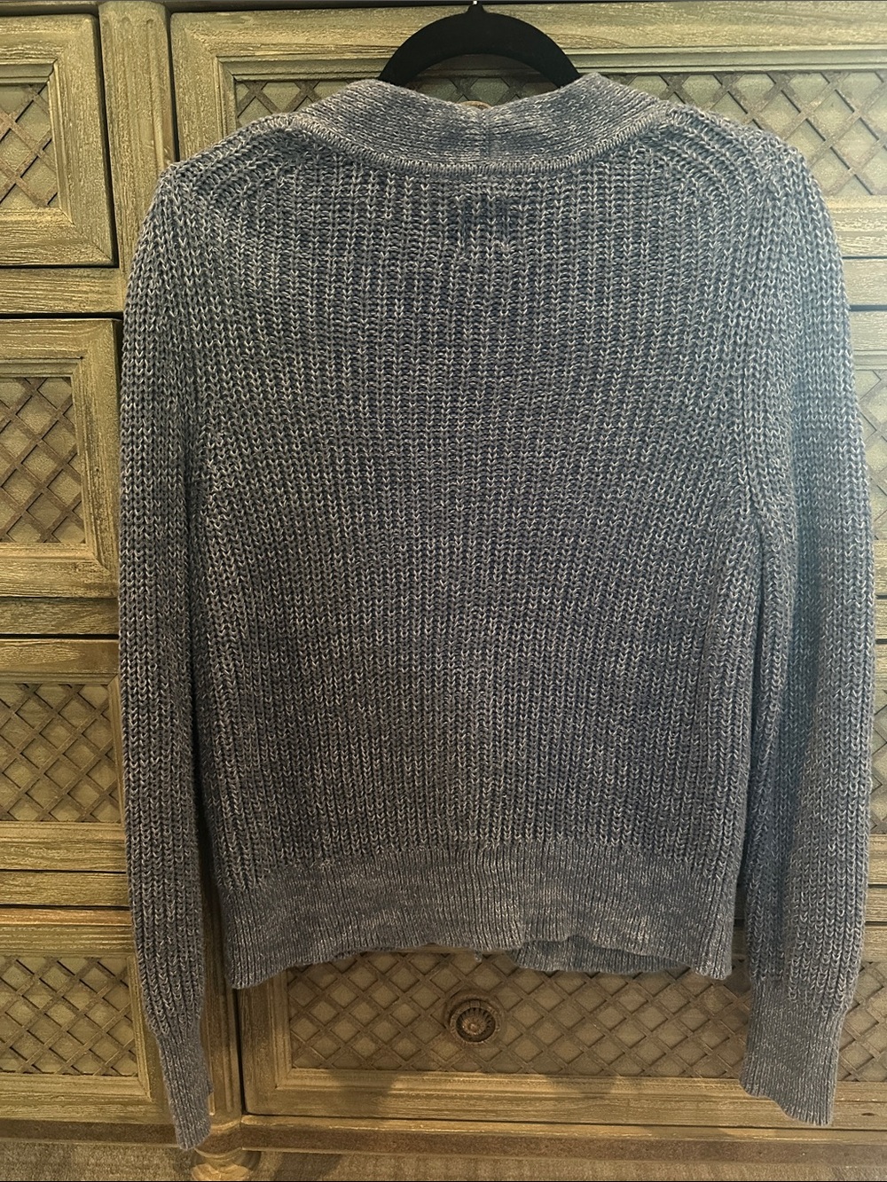 GAP Heather Blue V-Neck Button Front Cardigan - Picture 3 of 3